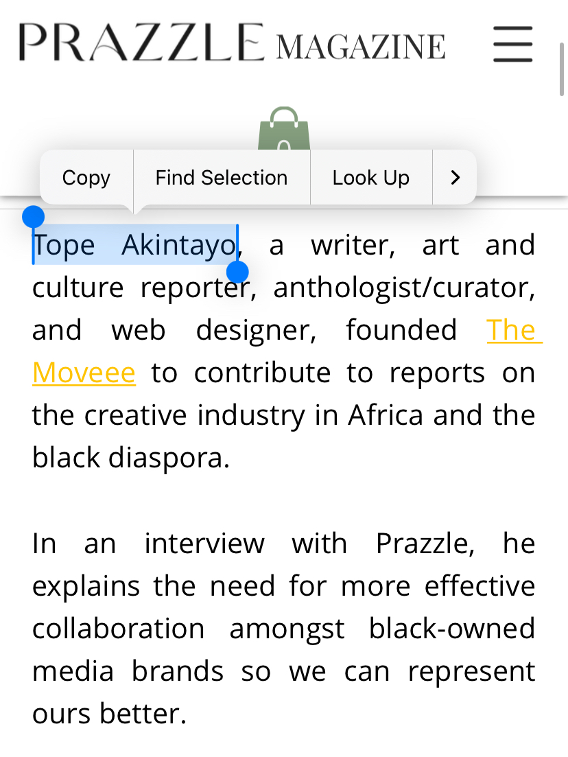 Read more about the article Tope Akintayo, Editor of The Moveee Magazine on Collaboration Amongst Black-owned Media Brands